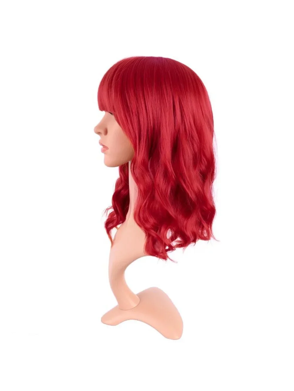 Women's Bright Red 14 Inch Fresh Bright Synthetic Ordinary Short Wavy Curly Wigs